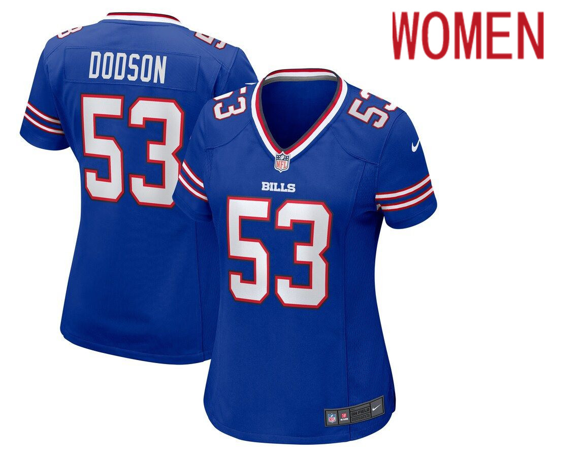Women Buffalo Bills 53 Tyrel Dodson Nike Royal Game NFL Jersey